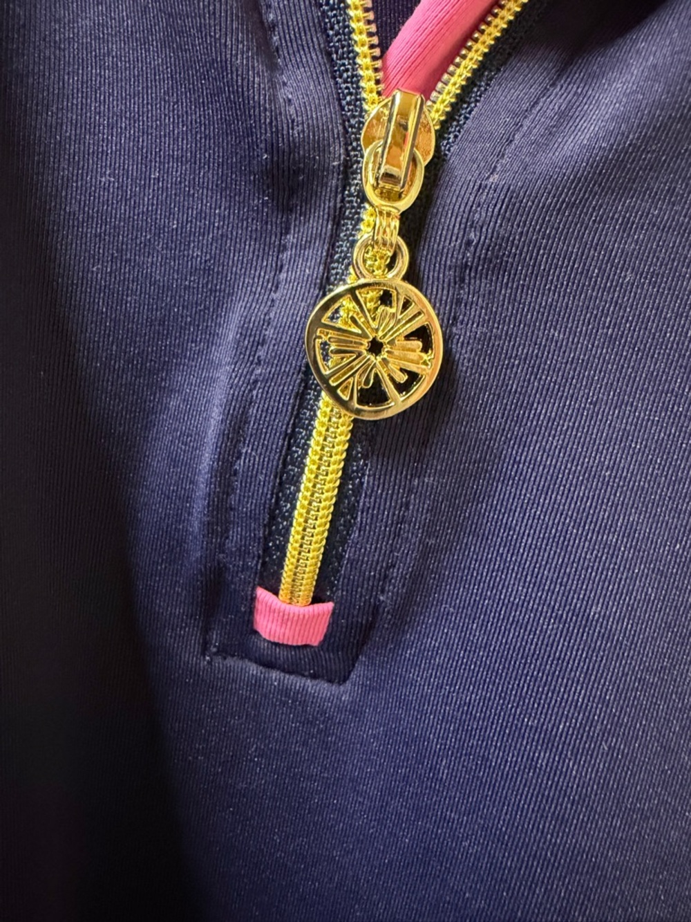 Lilly Pulitzer Navy & Hot Pink Quarter-Zip luxlethic - Picture 3 of 5